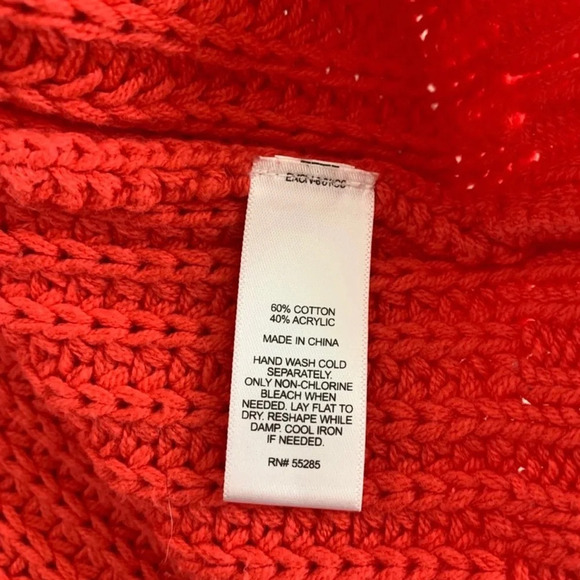 Express Neon Pink Boxy Crop Tight Knit Pullover Sweater Medium Women’s - Picture 8 of 9